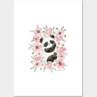 Flowerbed panda Posters and Art